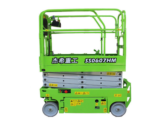 Indoor Hydraulic Scissor Lift With 4m Aeial Working Platform Green Color supplier
