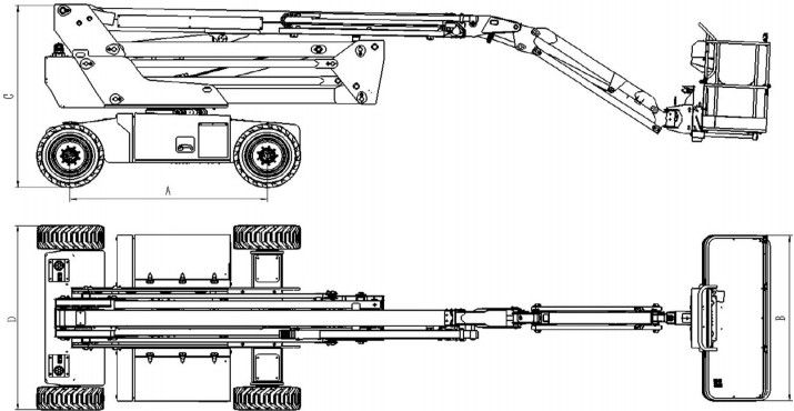 DC Power Electrical Articulating Boom Lift Platform Height 16m AWP