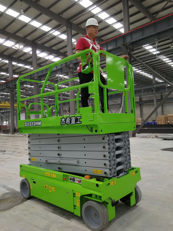 Elevated Electric Scissor Lift Safety Platform With Green Color OEM Allowed supplier