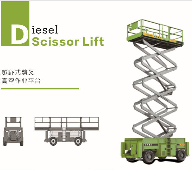 Diesel 18m Rough Terrian Scissor Lift with load capacity 680kg supplier